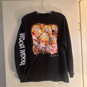 Neff Black Long Sleeve Tee with Colorful Graphic